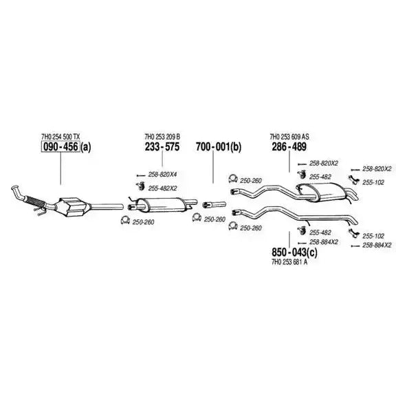 Katalysator Bosal 090-456 - Vw T5 06-09 1,9tdi - 2