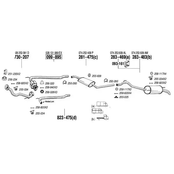 Katalysator Bosal 099-895 - Vw T4 2,4d; 2,5tdi