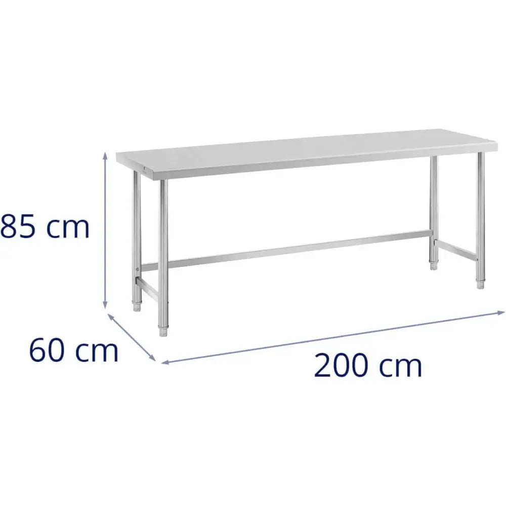 Kjøkkenbord Rustfritt Stål 200 x 60 Cm - 2