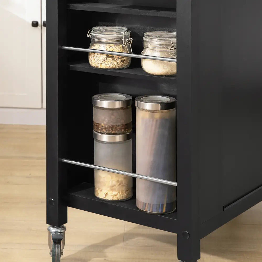 Kjøkkenøy Skjenk Hylle Spice Rack På Hjul Fkw108-sch - 8