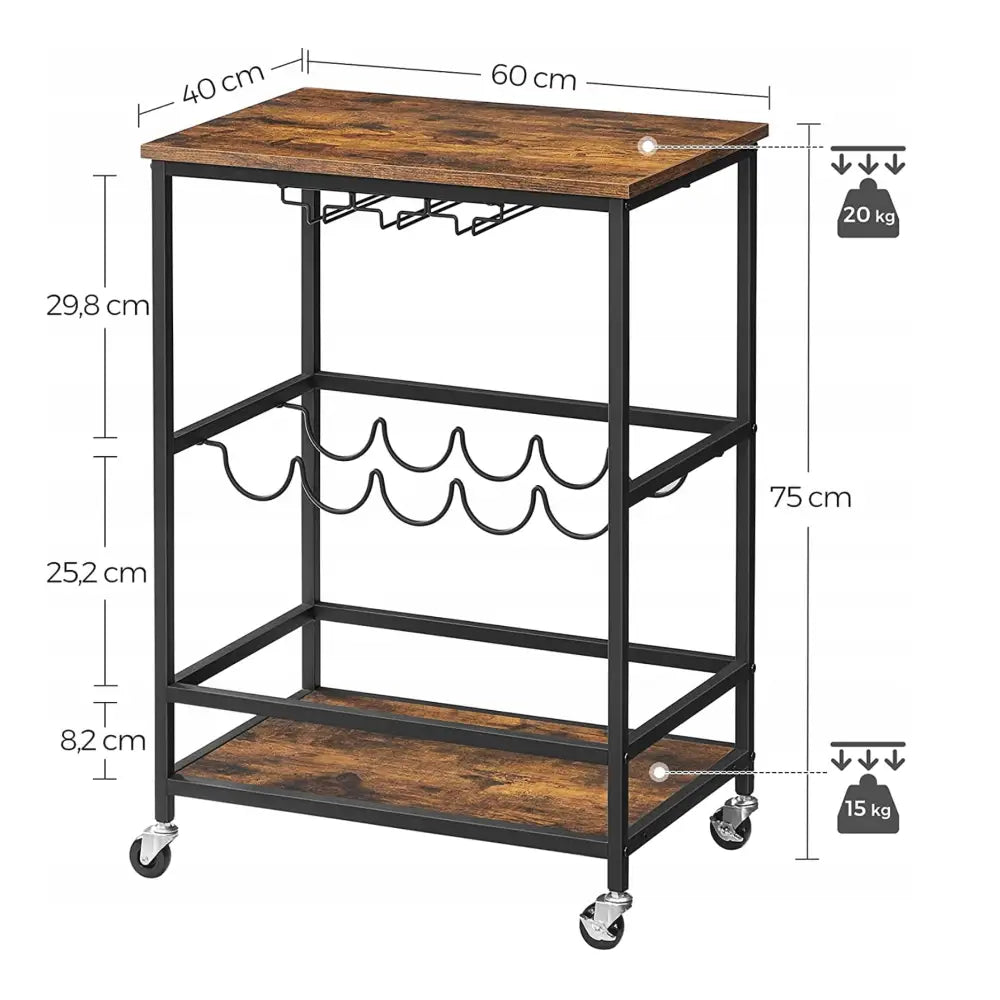 Kjøkkenøy Trillebord På Hjul Alkoholbar - 3