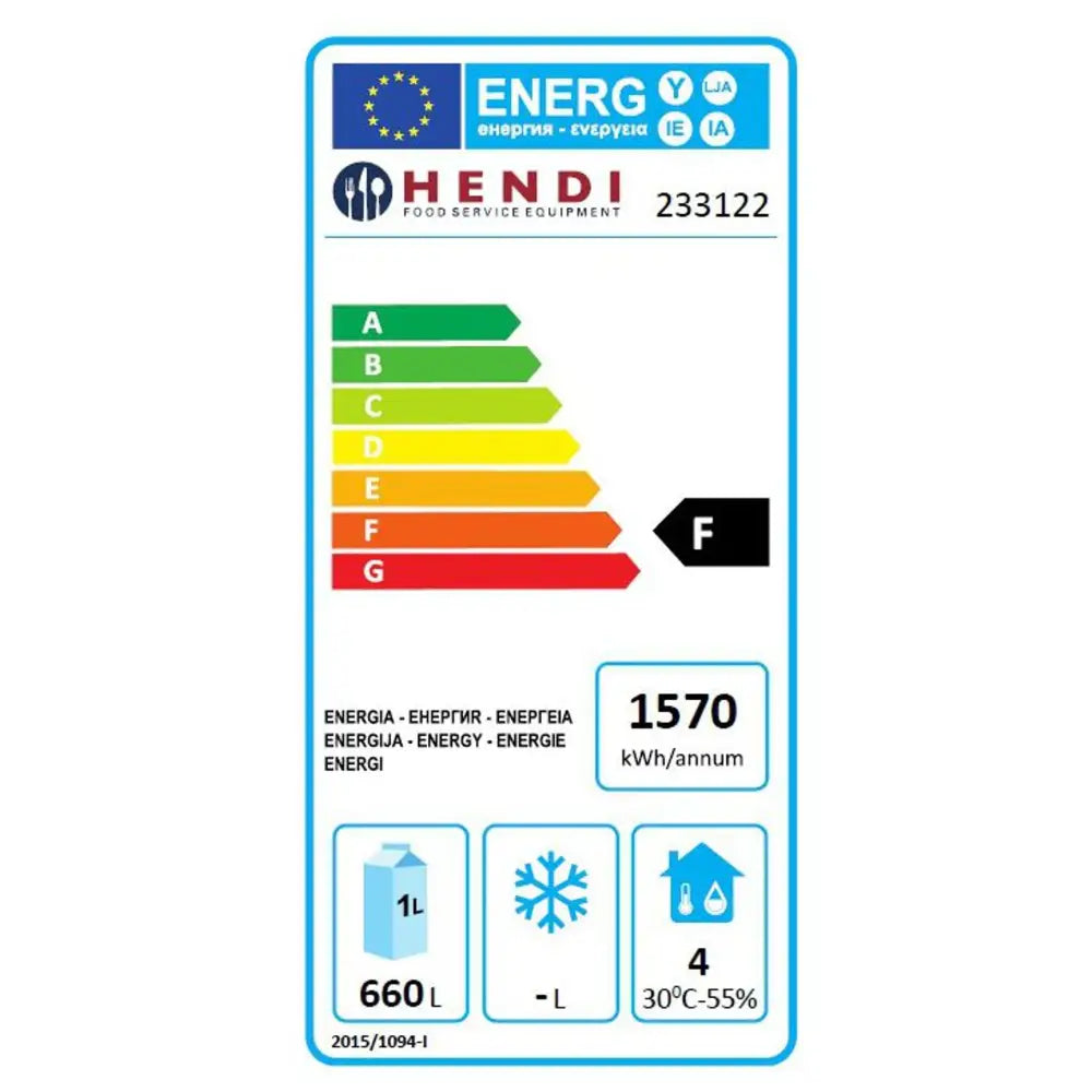 Kjøle Skap Kommersiell Kjøleskap 2-dør Profi Line 900l - Hendi 233122