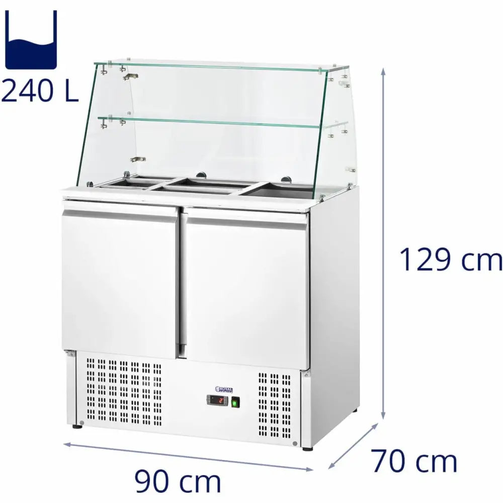 Kjølebord For Salat - 2-dørs M/glassdører & 7x Gn 240l - 8