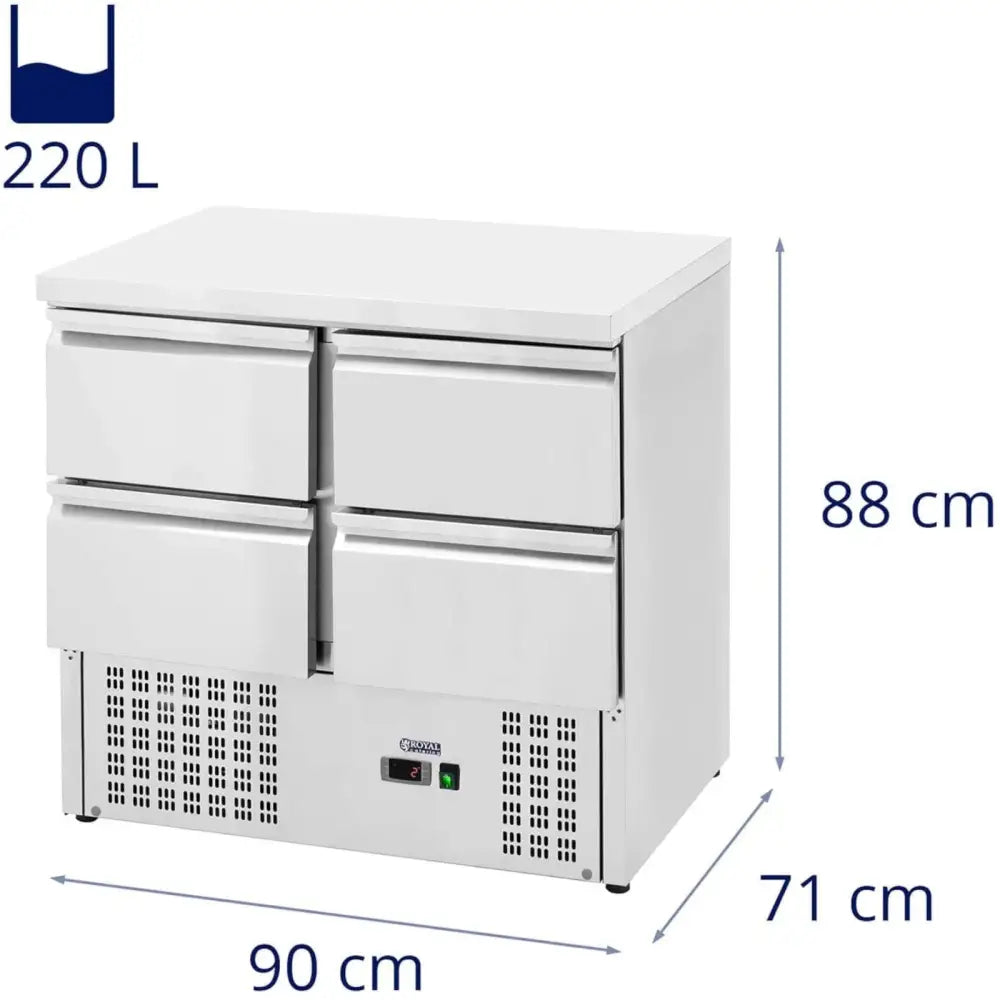 Kjølebord Med Arbeidsplate 4 Skuffer 4 x Gn 1/2 220 l 235 w - 6