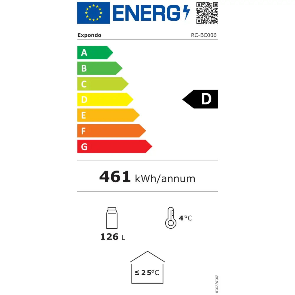 Kjøleskap Bar Kjøler Med Led 2-10 c 138 l Svart - 8