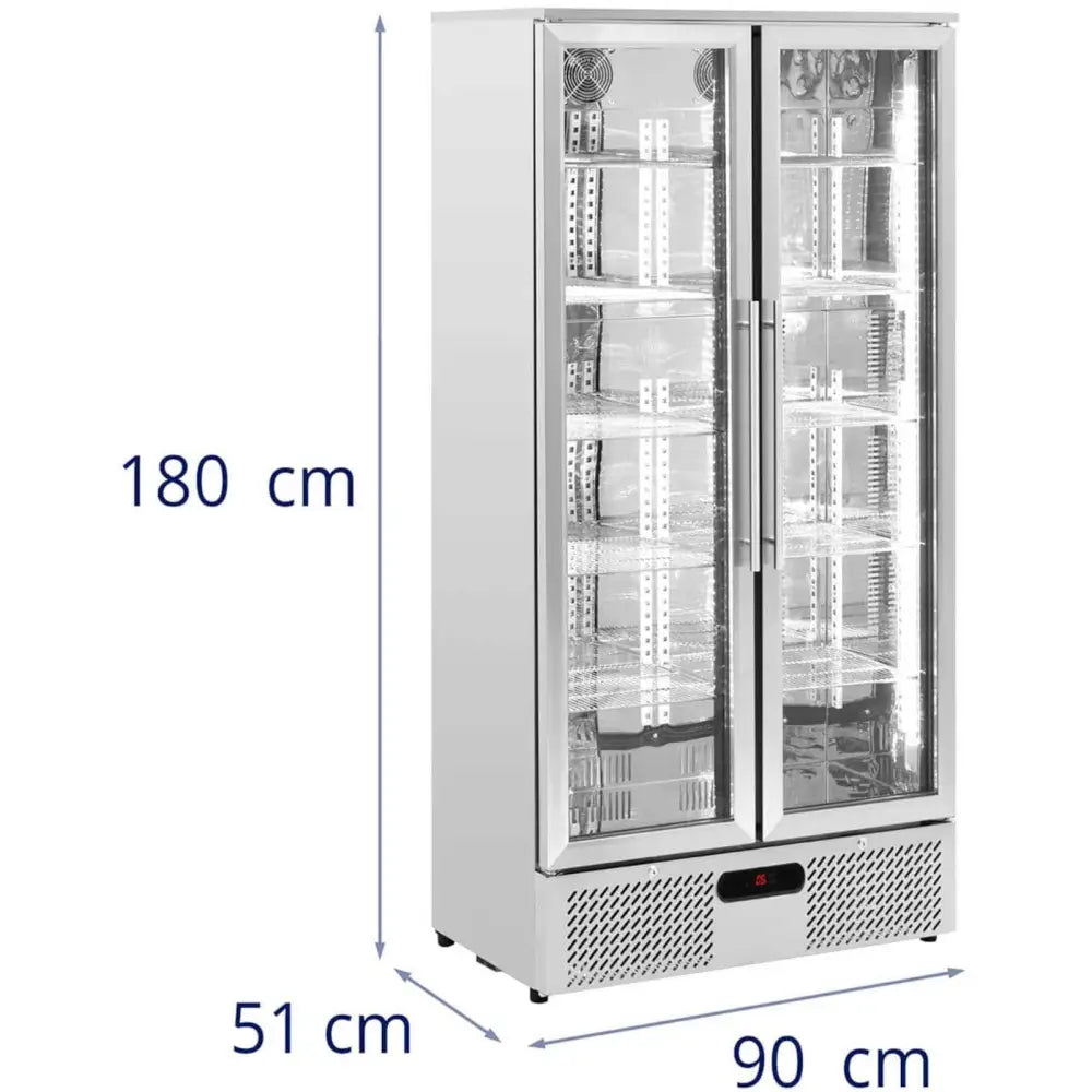 Kjøleskap Drikkekjøler Bar 2-dør Glass 458 l 295 w - Sølv - 7