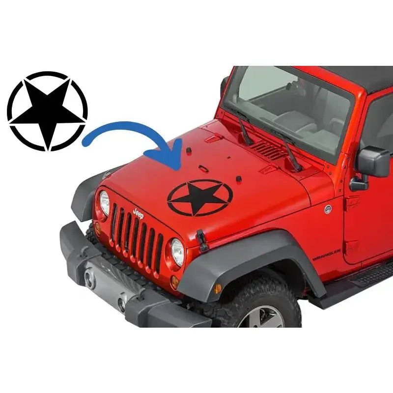 Klistremerke Universal /jeep Wrangler Jk Black Star - 1