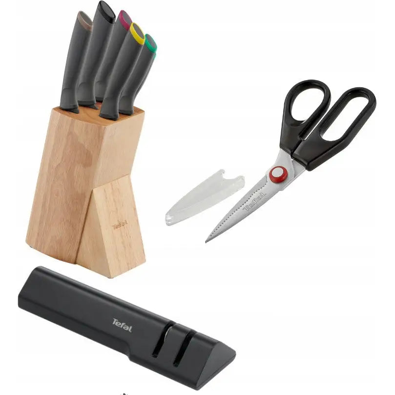 Kniver i Blokk Tefal Fresh Kitchen 6 Deler + Ingenio Saks + Knivsliper - 1