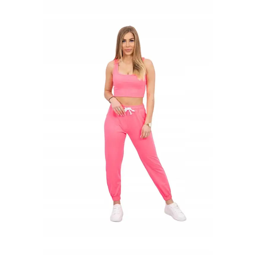 Komplett Topp + Bukser Bluse + Joggebukser Universell Hit Rosa Neon - 1