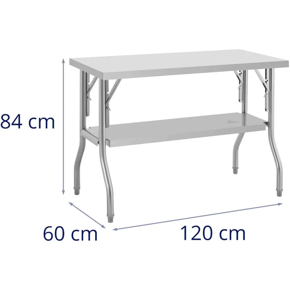 Kontor Bord Sammenleggbart Med Hylle i Stål 140 Kg 120 x 60 Cm - 2