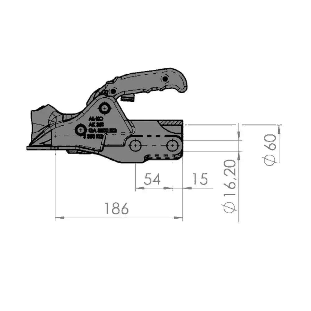 Kulekobling Tilhenger Al-ko Ak351 3500 Kg