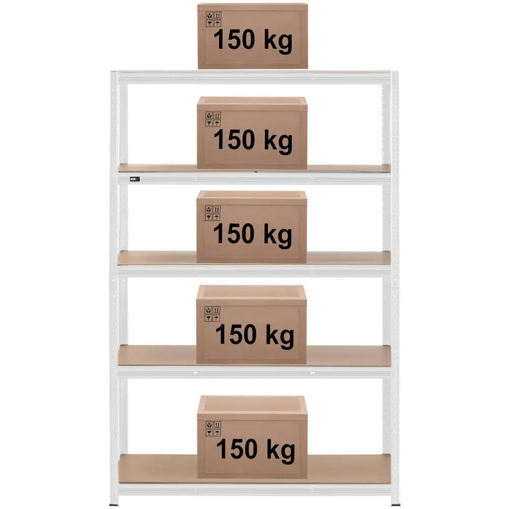 Lager Metallhylle 5 Hyller 750 Kg 120 x 60 x 180 Cm Grå - 6