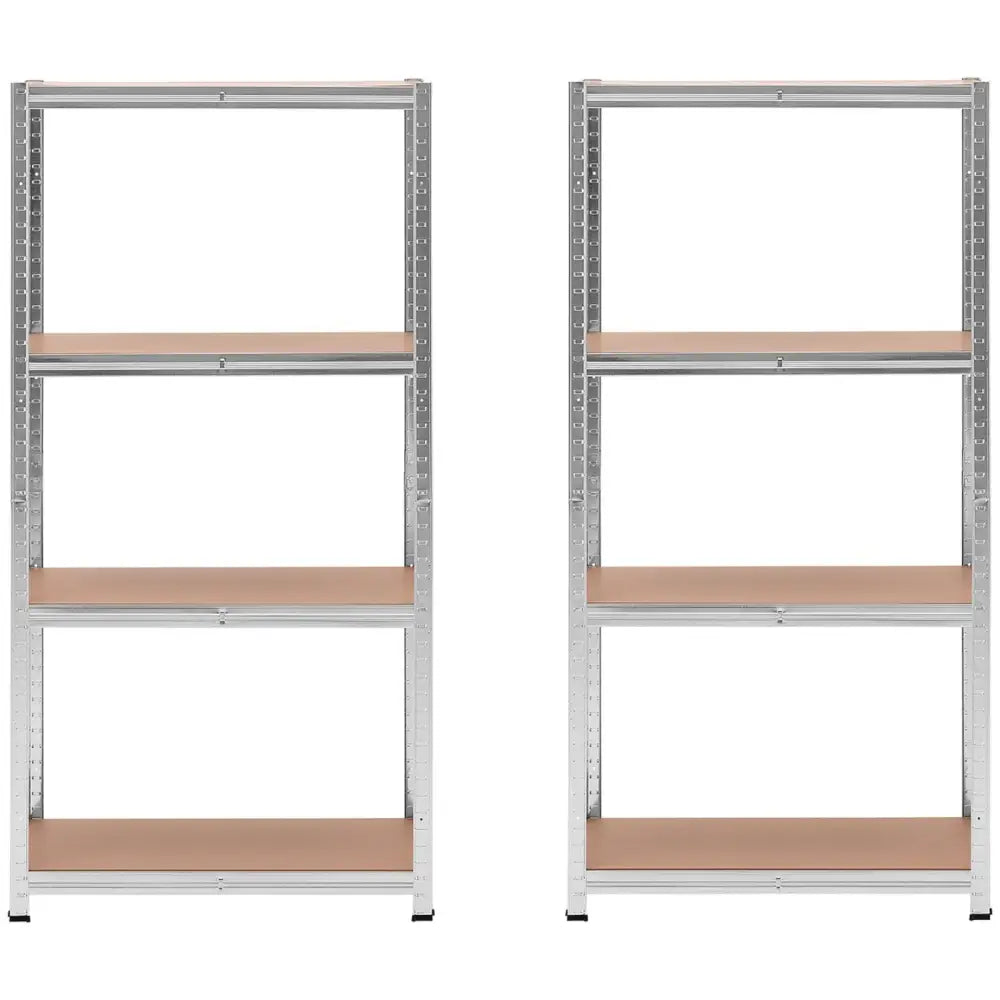 Lager Metallhyller 4 Hyller 320 Kg 80 x 40 x 160 Cm Grå 2 Stk. - 5