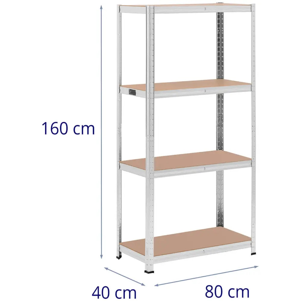 Lager Metallhyller 4 Hyller 320 Kg 80 x 40 x 160 Cm Grå 2 Stk. - 7