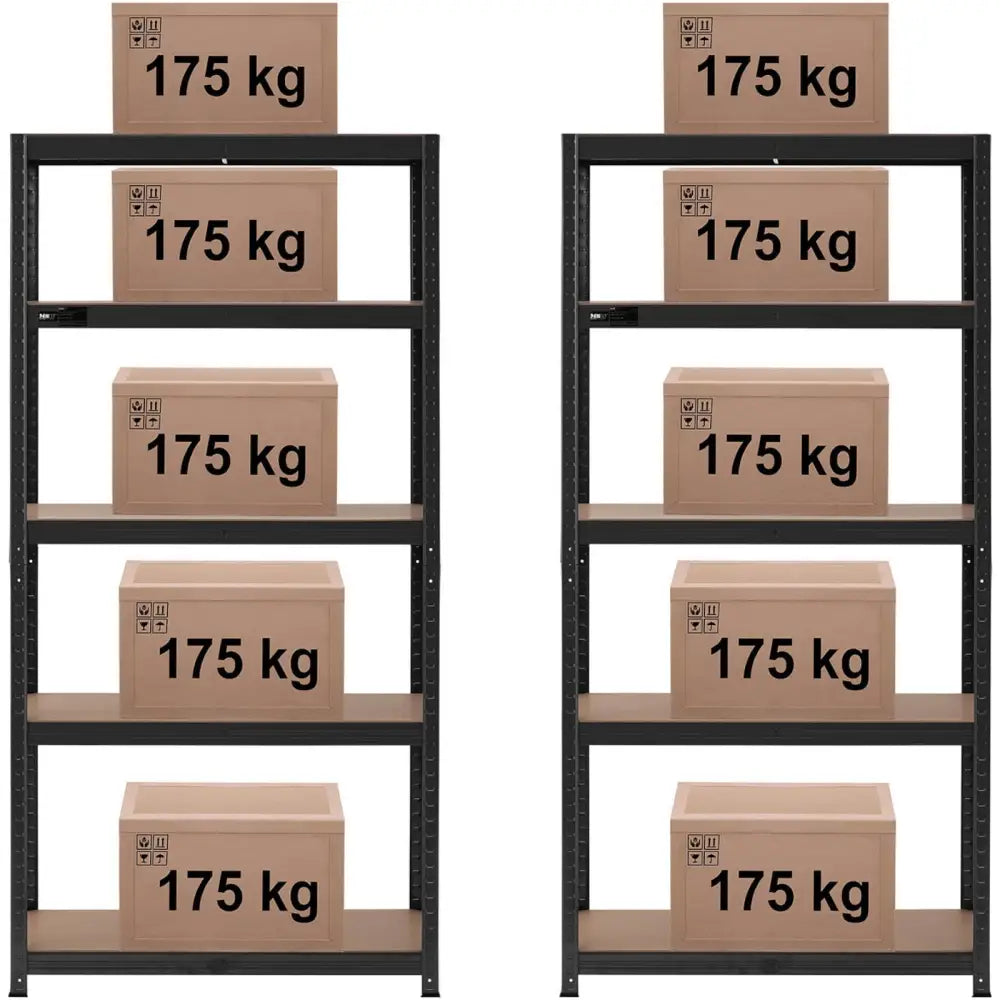 Lagerreol for Verksted 90 x 40 x 180 Cm 875 Kg 2pk Antrasitt