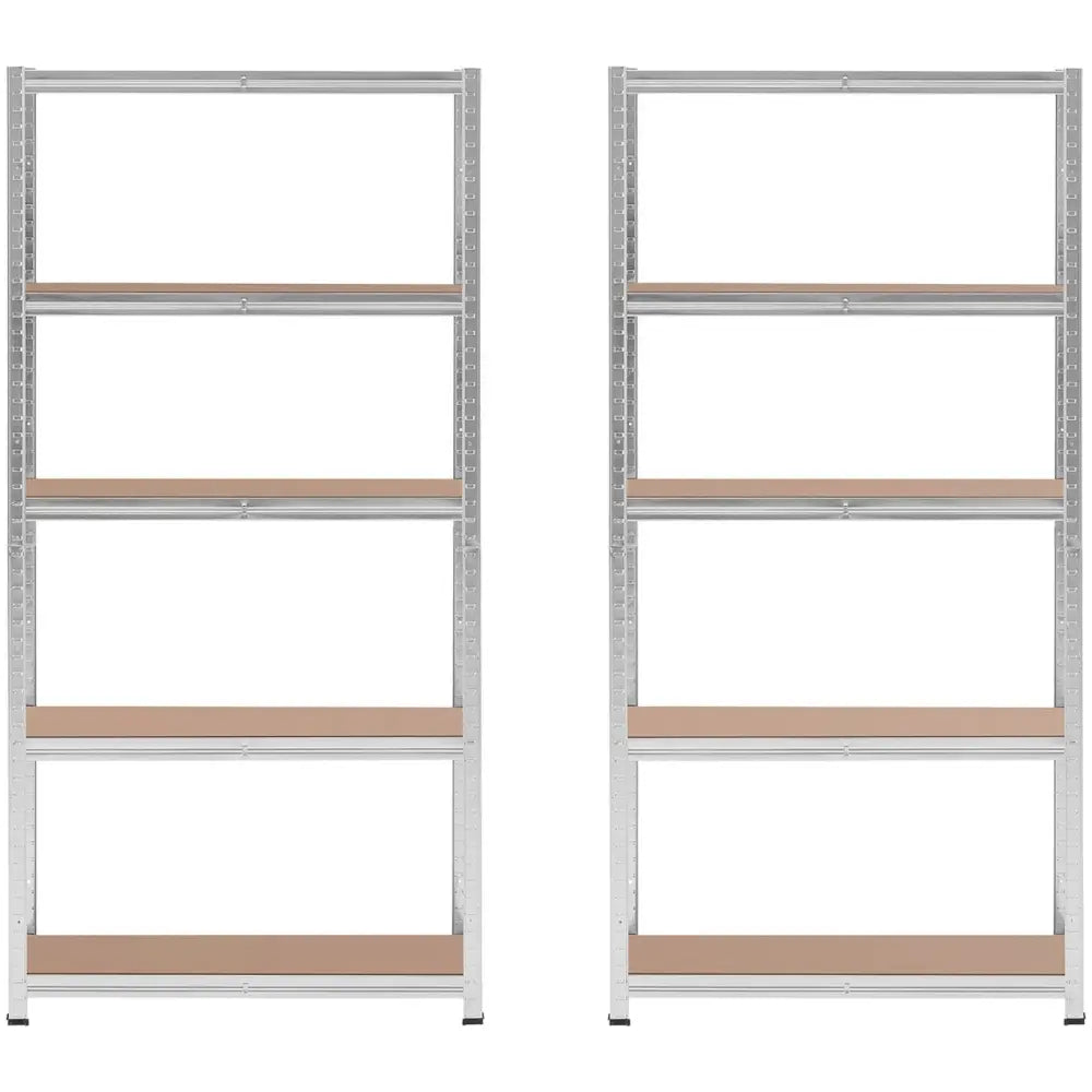 Lagerstålreol 5 Hyller 875 Kg 90 x 30 x 180 Cm Grå 2 Stk. - 5