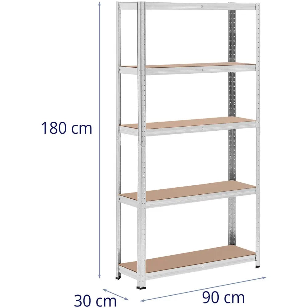 Lagerstålreol 5 Hyller 875 Kg 90 x 30 x 180 Cm Grå 2 Stk. - 7