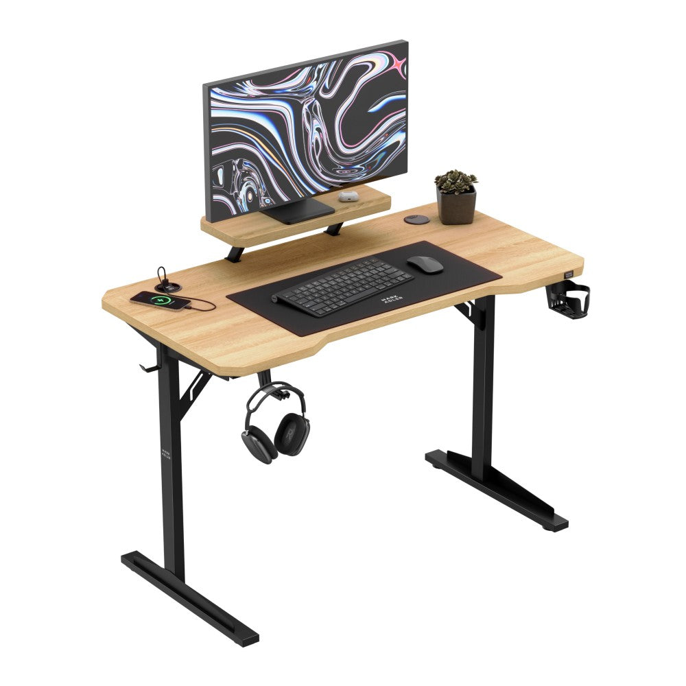 Mark Adler Leader 5.1 skrivebord eik 115 cm – frontvisning med hylle