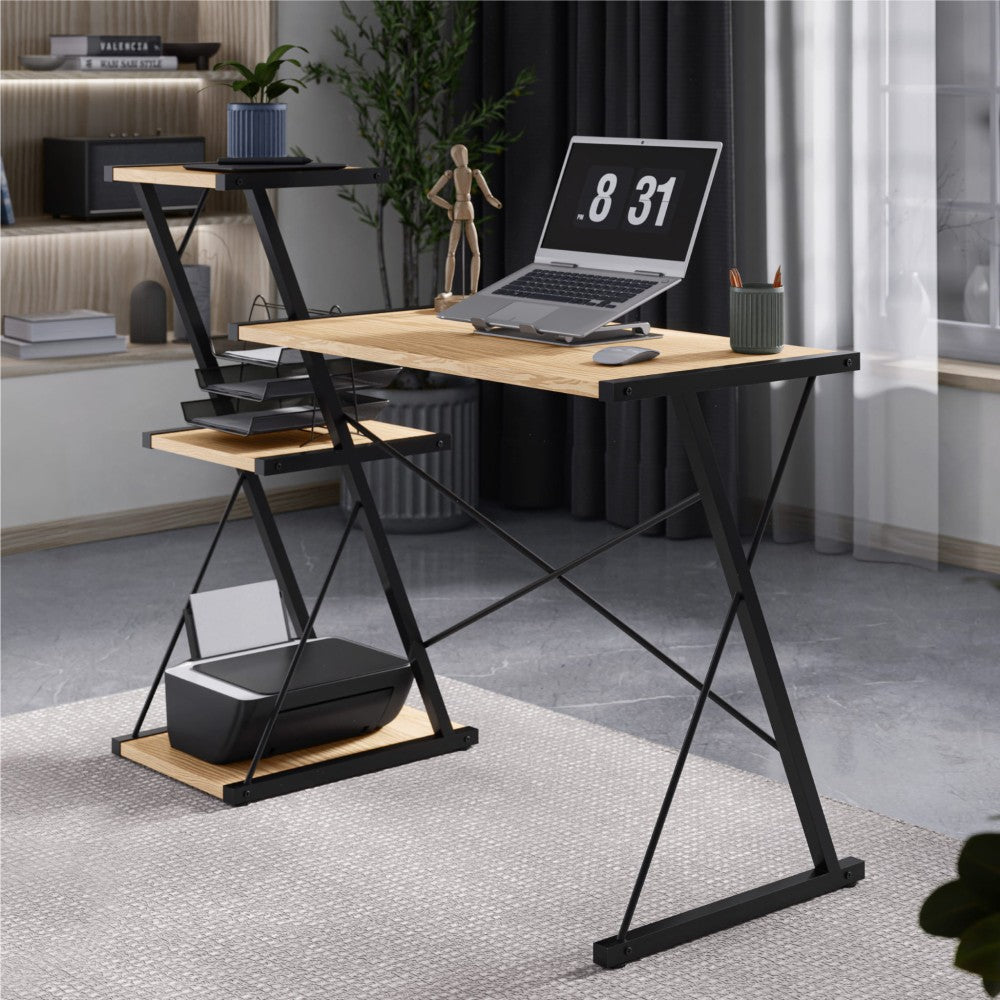 Mark Adler Leader 3.5 116 cm skrivebord eikefinish, sidevisning