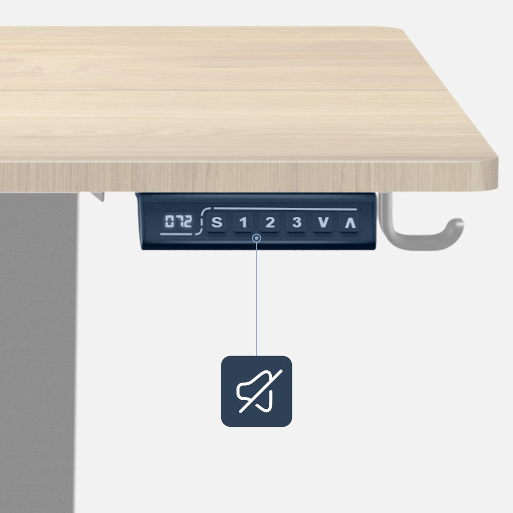 Elektrisk hev-senk skrivebord Leader 7.0 – sideperspektiv 120 cm