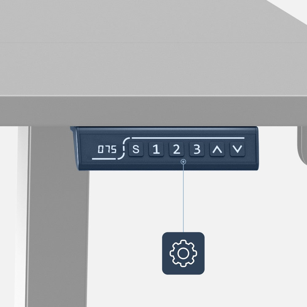 Elektrisk hev-senk skrivebord Mark Adler Leader 7.6 svart – sidevinkel