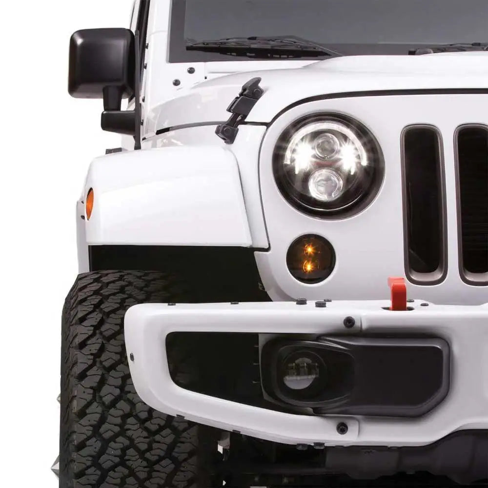 Led-frontlykter i Carbon-utførelse Jw Speaker 8700 Evolution J2 Series - Jeep Wrangler Jk 4 d 07-18 - 8