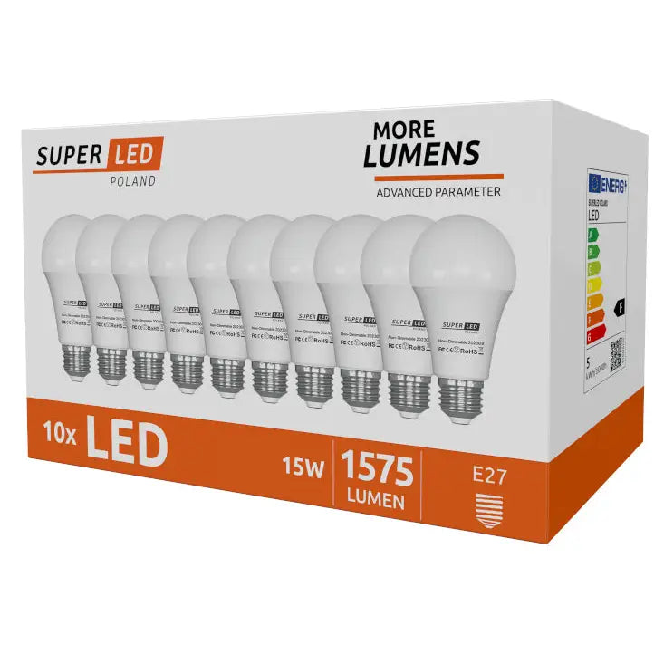 Led-pære E27 15w Tilsvarende 150w 1500 Lm Ccd More Lumens Superled