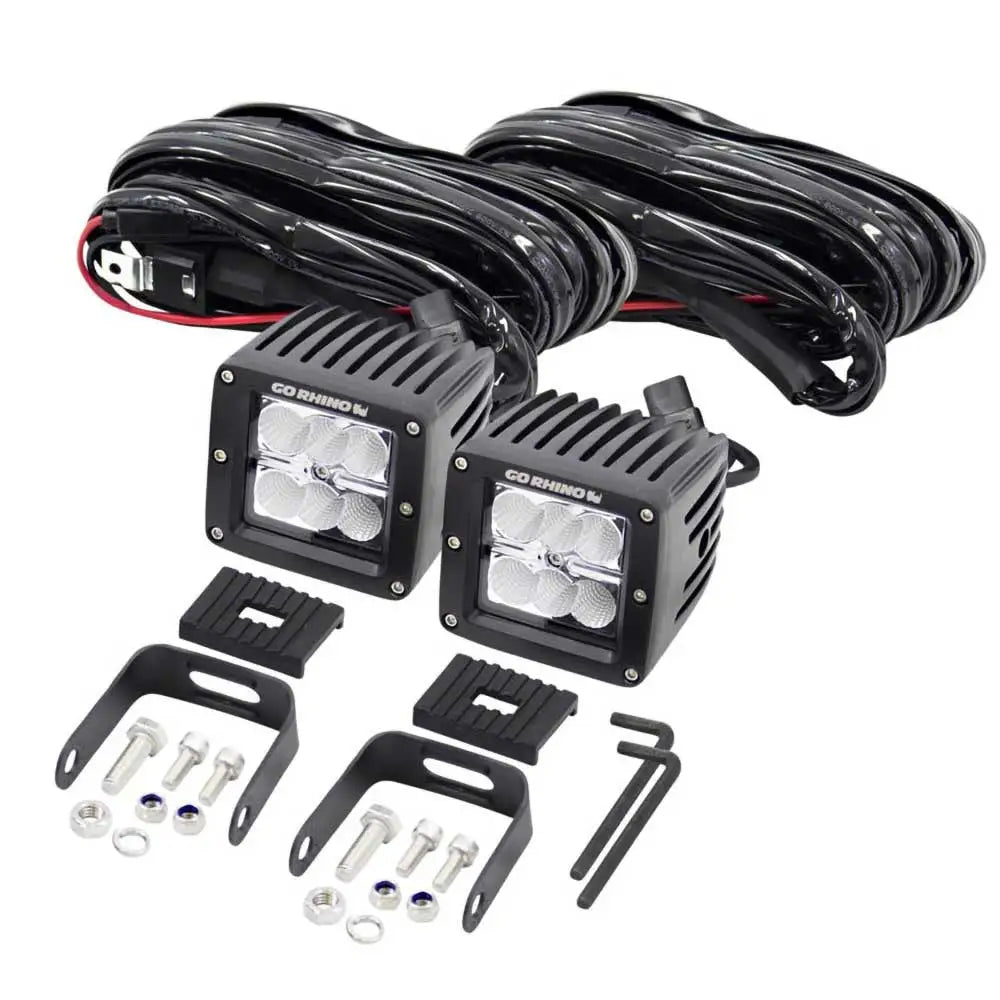 Led Tilleggslys 3’ Til Nissan Navara 15-22 Frontlykt Br5 Av Go Rhino - 1