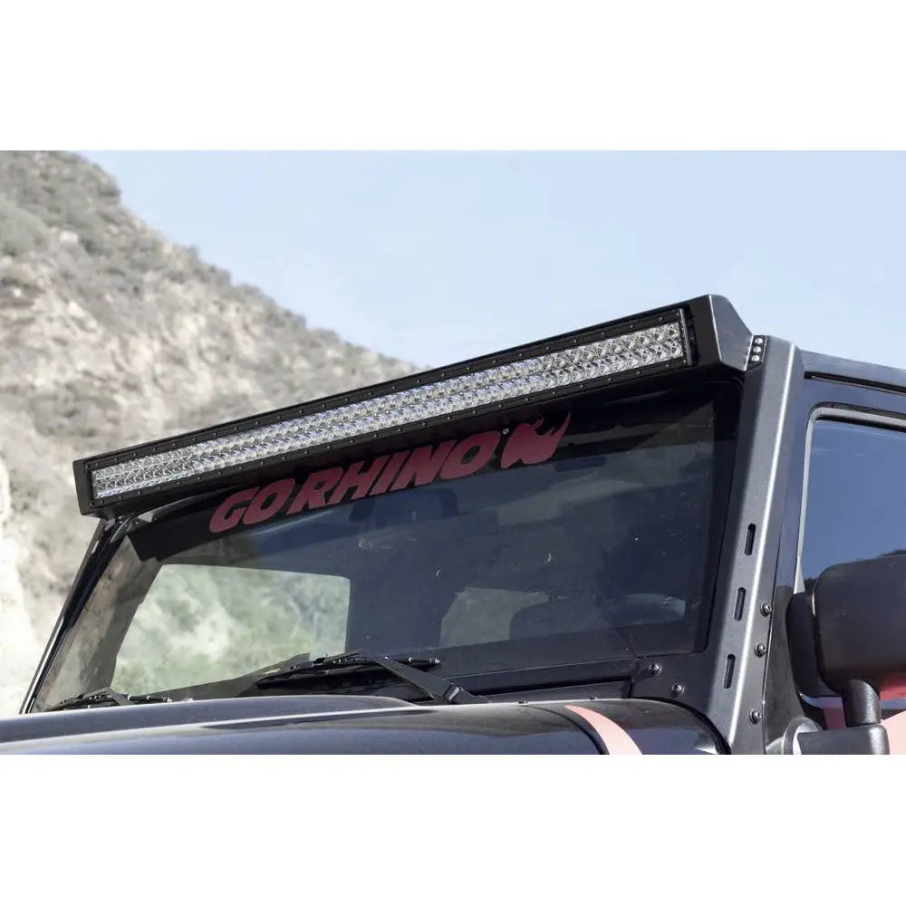 Ledelysfeste 50’ Over Frontvinduet Go Rhino - Jeep Wrangler Jk 2 d 07-18 - 2