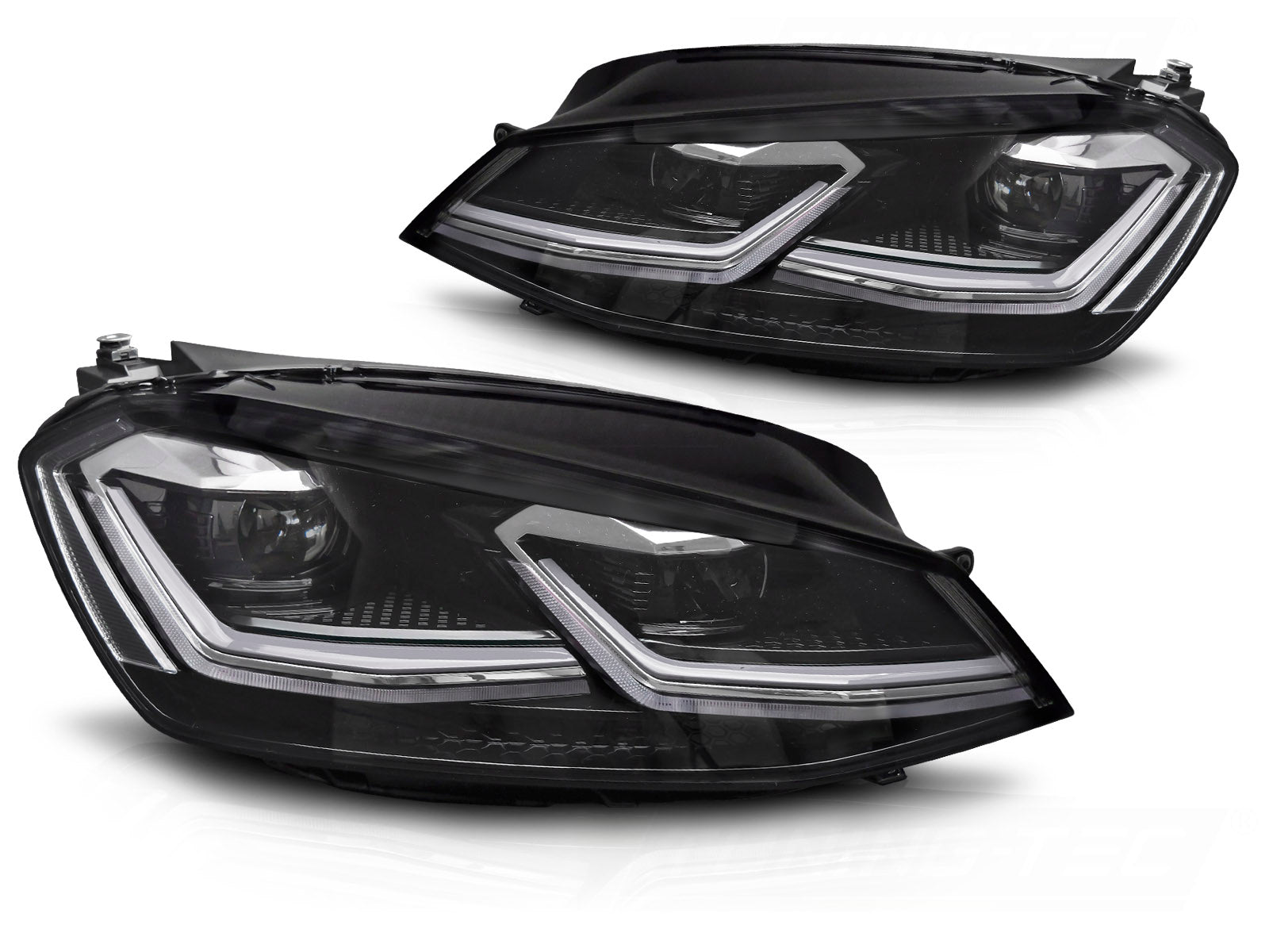 Frontlykter VW Golf 7 13-17 - Full LED, Silver Line DRL