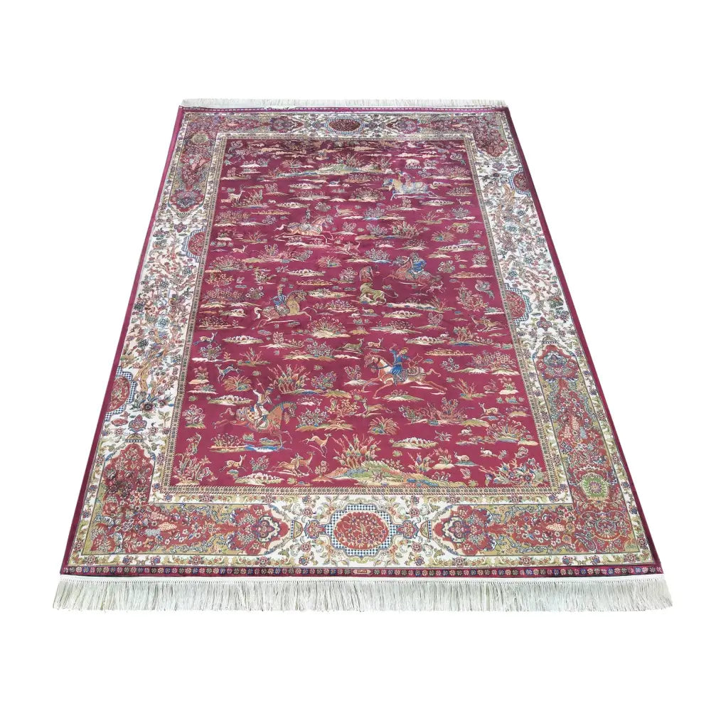 Luksuriøs Qum Silk Tepe 10 Rød 200 x 300 Cm - 1