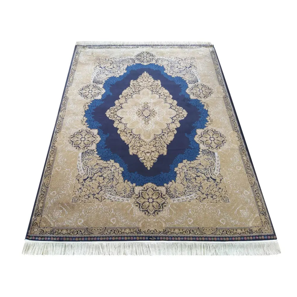 Luksuriøs Qum Silk Tepelig Navy 200x300 Cm Marineblå - 1