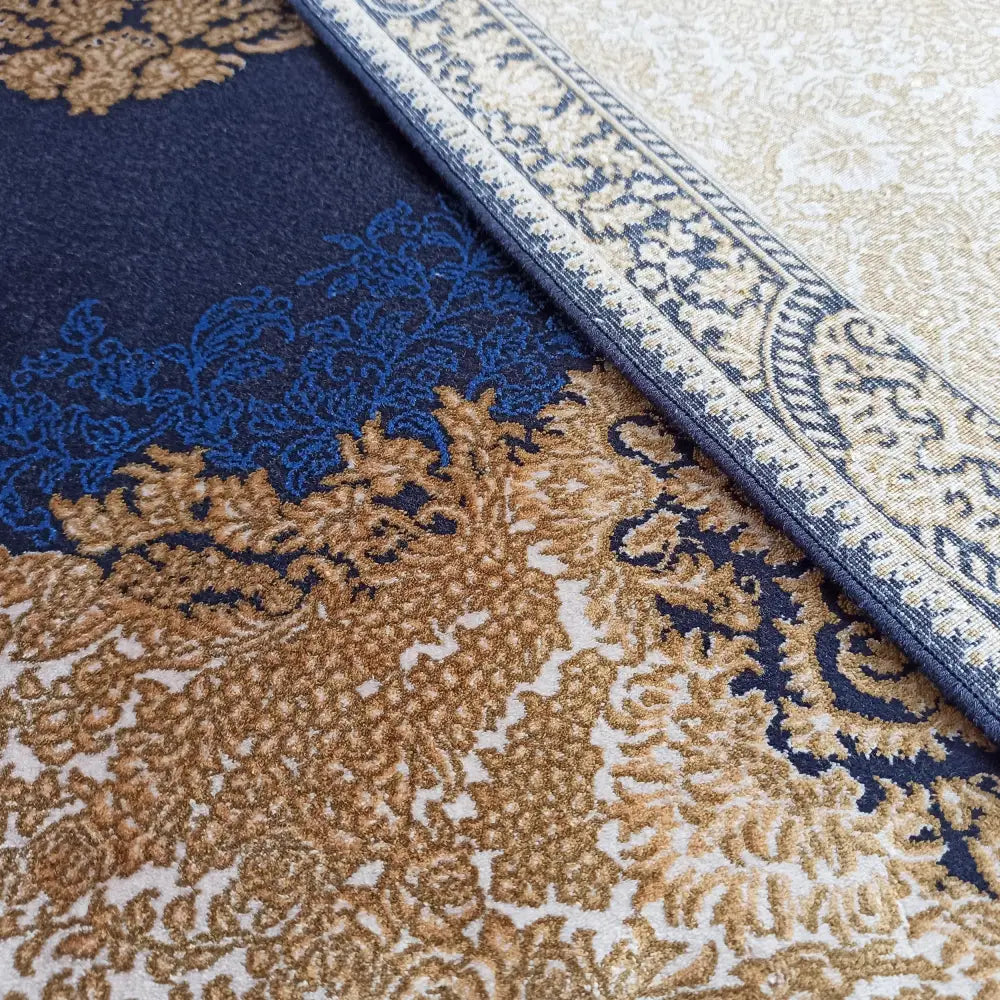 Luksuriøs Qum Silk Tepelig Navy 200x300 Cm Marineblå - 4