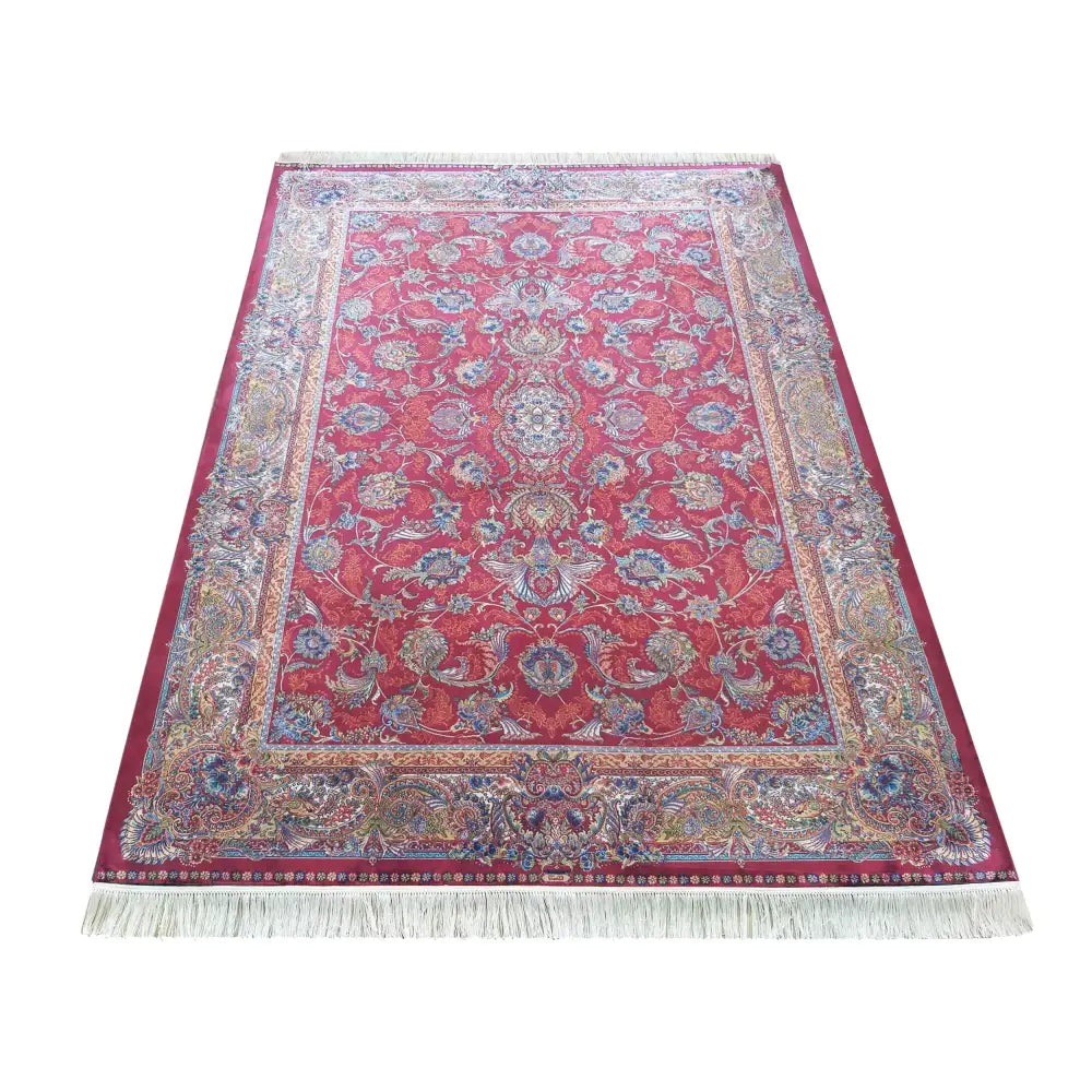 Luksuriøs Qum Silk Tepematte Rød 200 x 300 Cm - 1