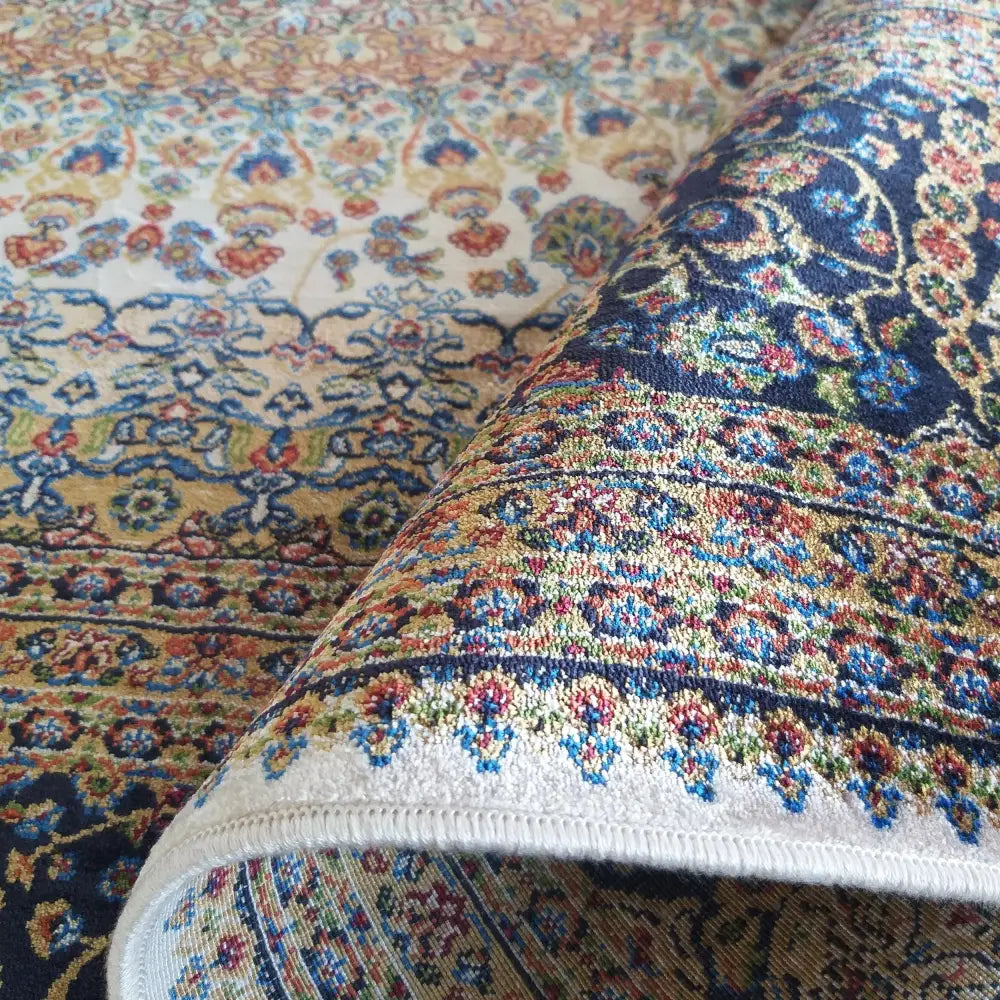 Luksuriøst Qum Silk Tepe 07 Krem 160 x 230 Cm - 3