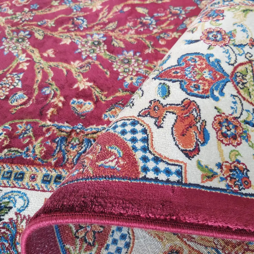 Luksuriøst Qum Silk Tepe 11 Rød 160 x 230 Cm - 3