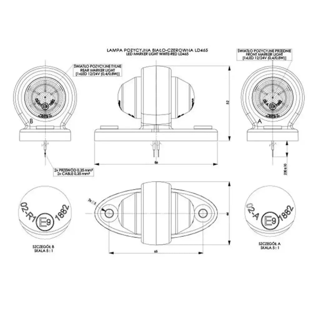 Markeringslampe For Tilhengere Led Horpol Ld 465 - 2