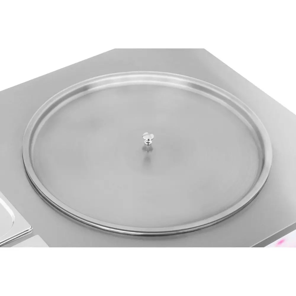 Maskin Fryseplate for Thailandsk Is på Hjul ø50 Cm 230v 1150w 6x Gn