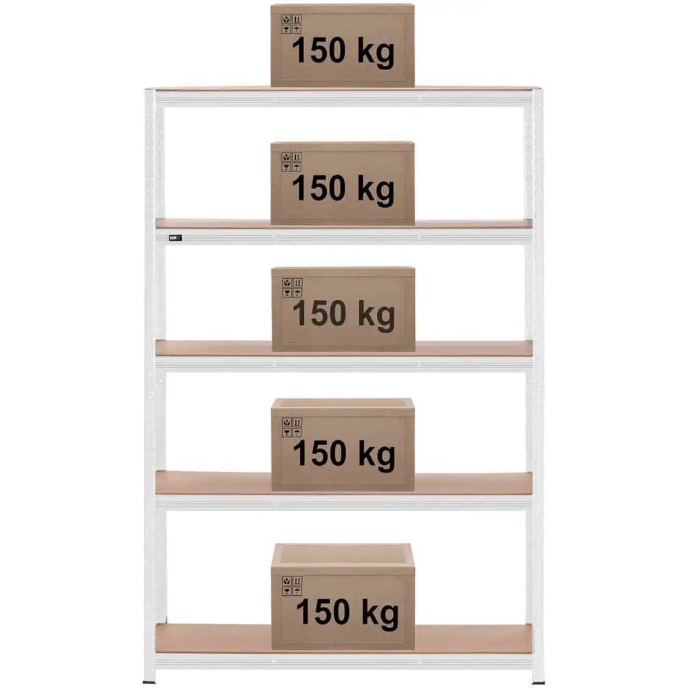 Metall Hyllereol 5 Hyller 750 Kg 120 x 40 x 180 Cm Grå
