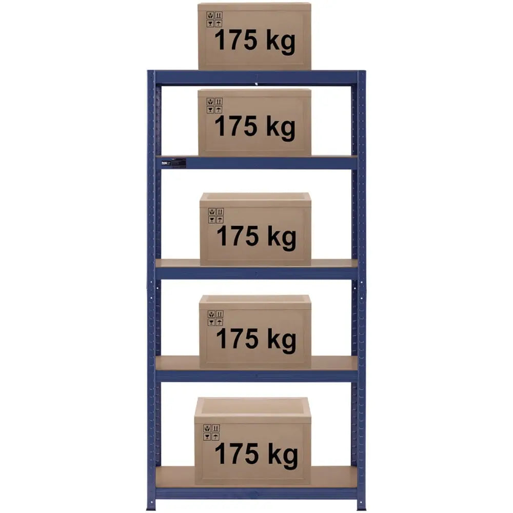 Metall Lagerhylla Med 5 Hyller 875 Kg 90 x 40 x 180 Cm Blå - 6