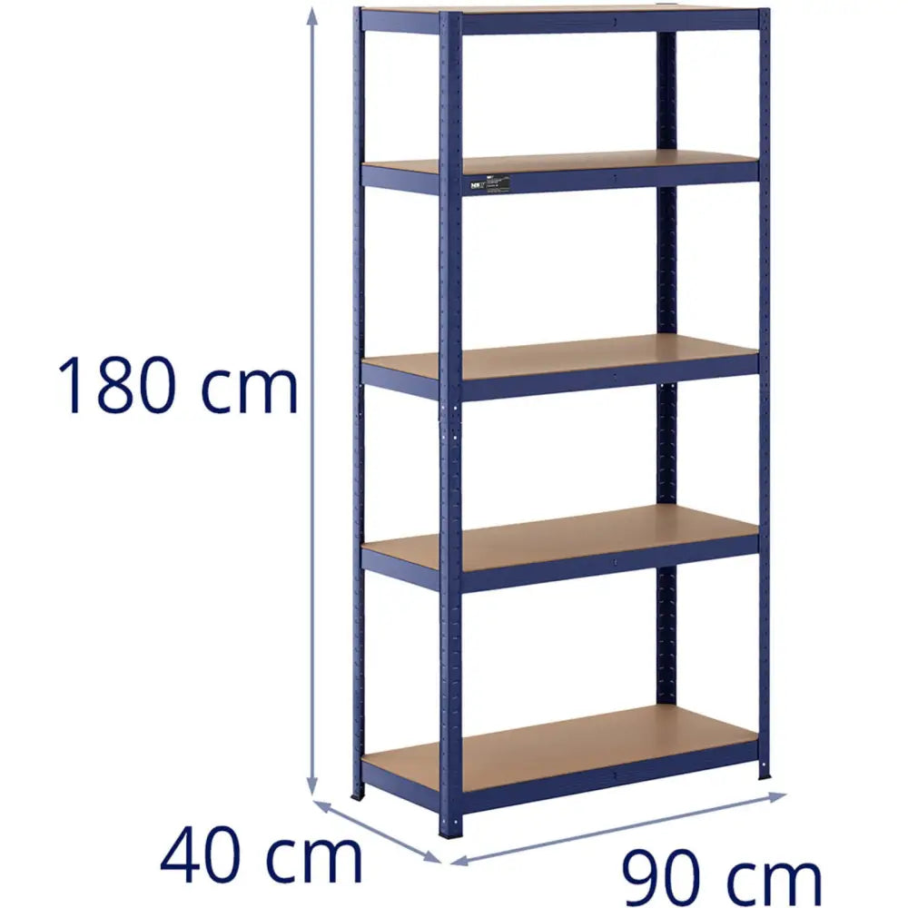 Metall Lagerhylla Med 5 Hyller 875 Kg 90 x 40 x 180 Cm Blå - 7