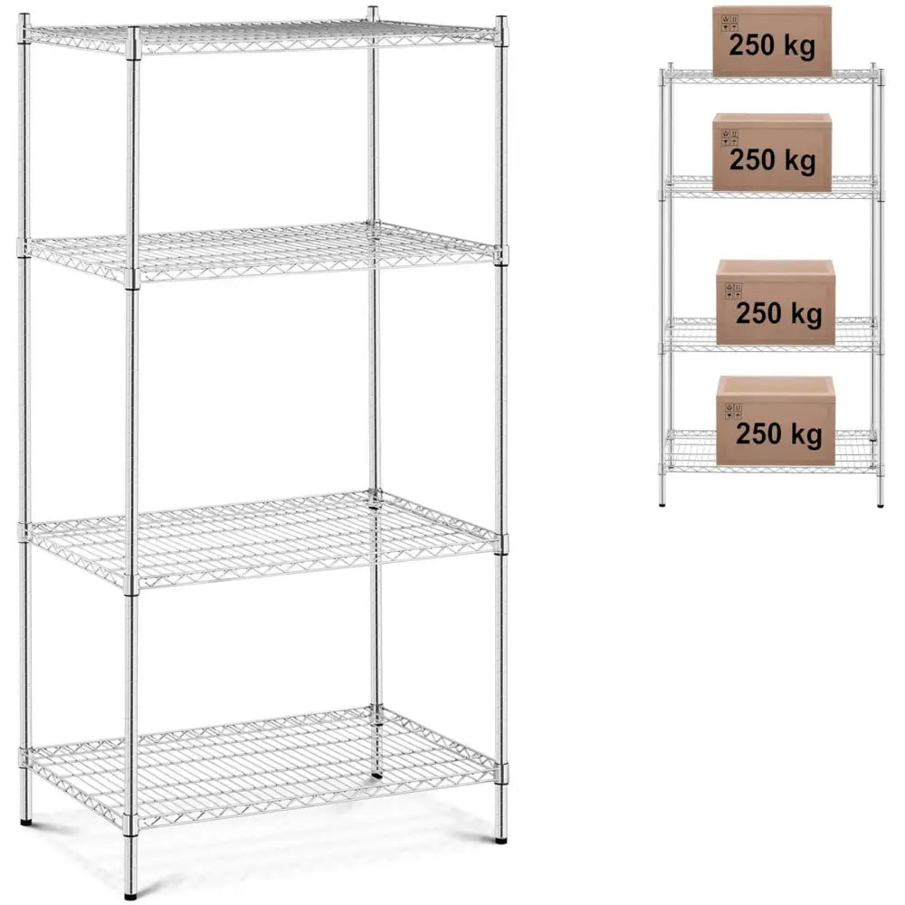 Metall Stativ Verkstedet 4 Hyller åpen Ramme 1 Tonn 1000 Kg 89x59x180 Cm - 1