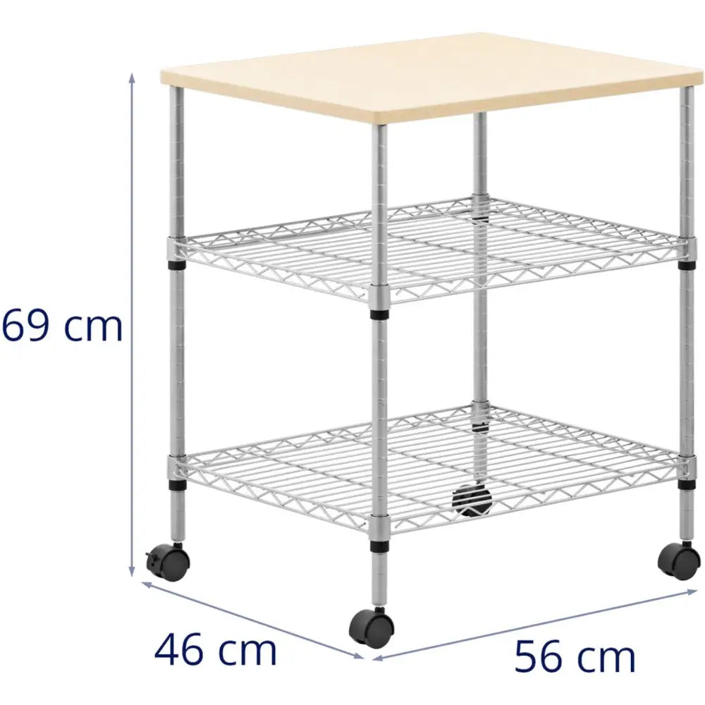 Metall Tralle til Garderobe og Lager med 3 Hyller 56 x 46 x 68 Cm - Opptil 30 Kg