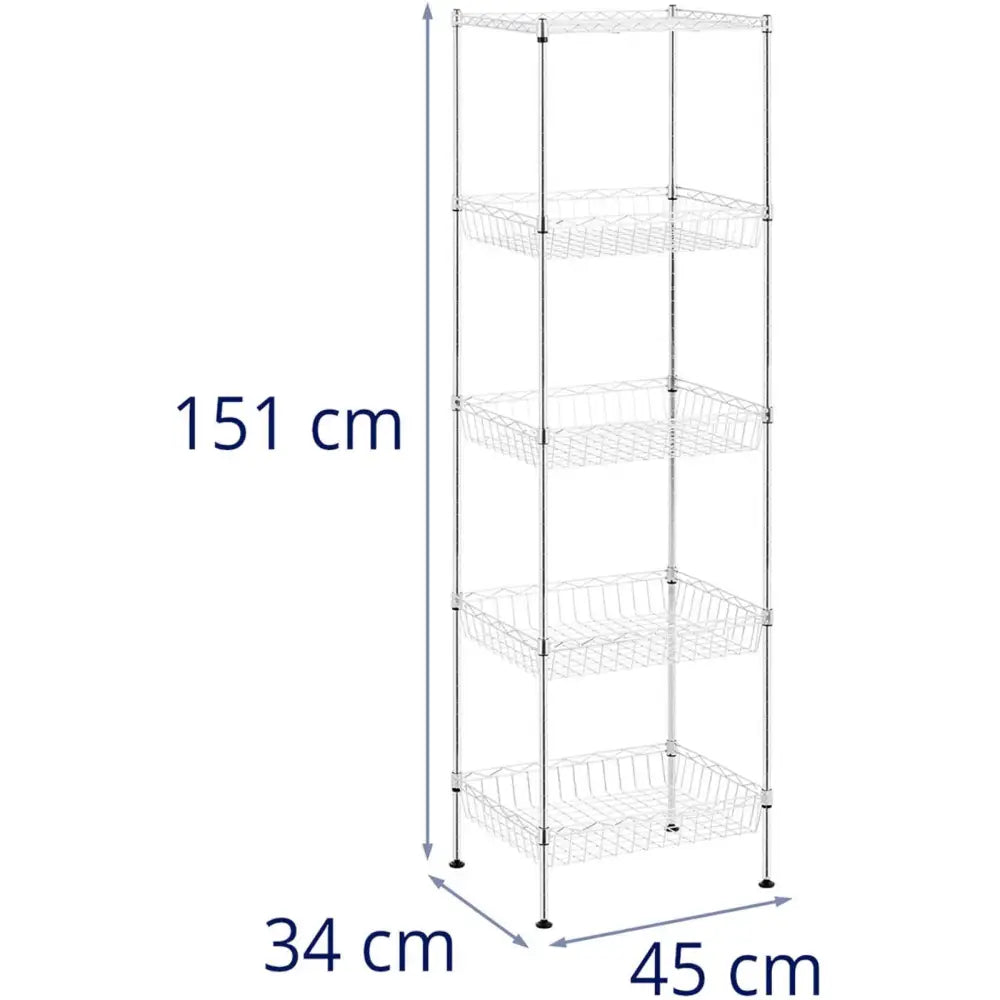 Metalltråd Hyller For Garderobe 5 Kurver 45 x 35 x 152 Cm Opptil 100 Kg - 6