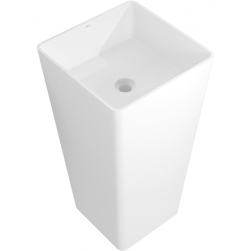 Frittstående servant Mexen Adora 45x45 cm i matt hvit kompositt – frontvisning