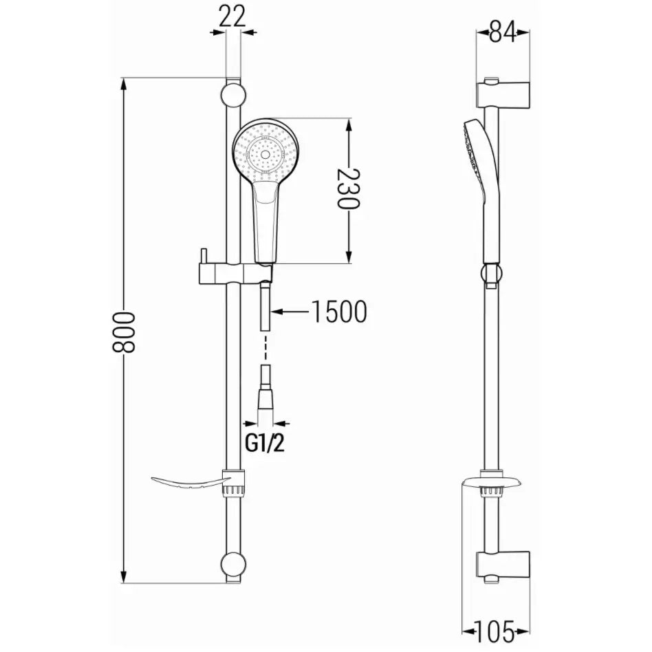 Mexen Alexa Dq40 Badekarpakke Krom - 71213dq40 - 4