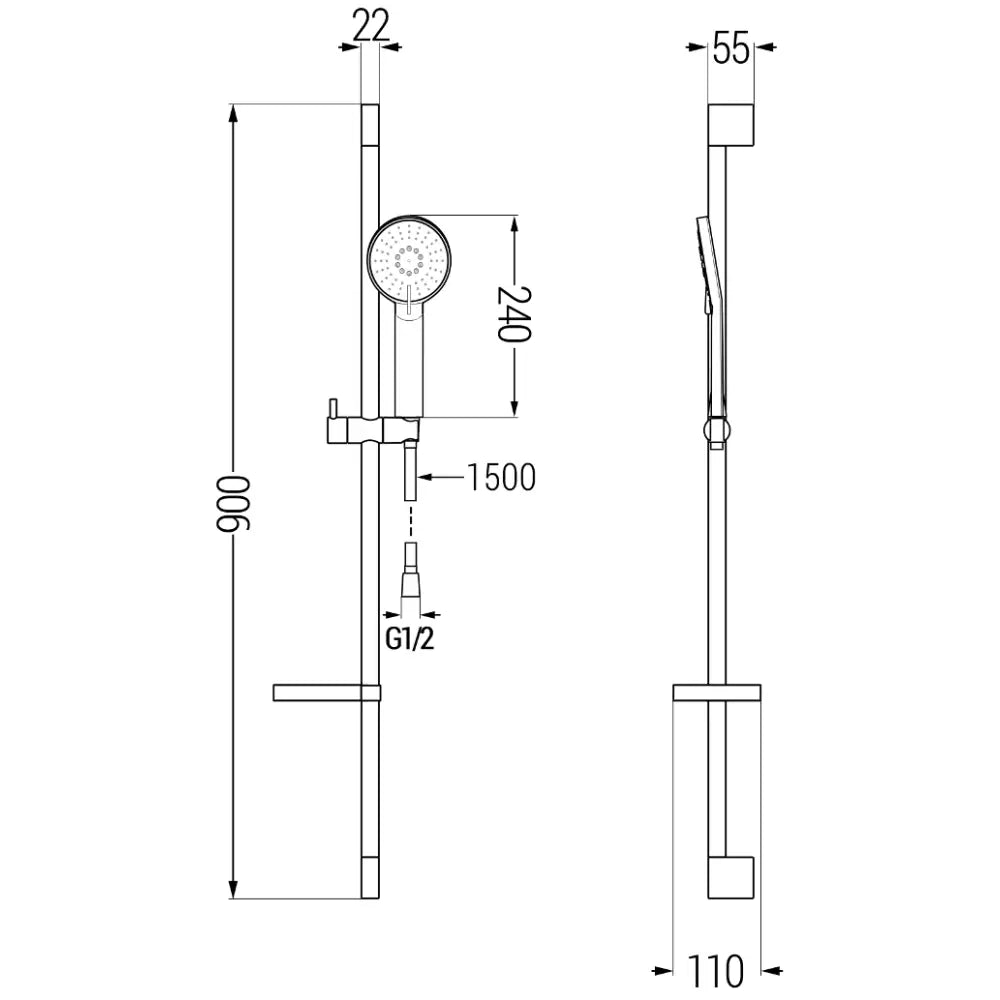 Mexen Alexa Ds40 Dusjsett Svart - 71204ds40 - 4