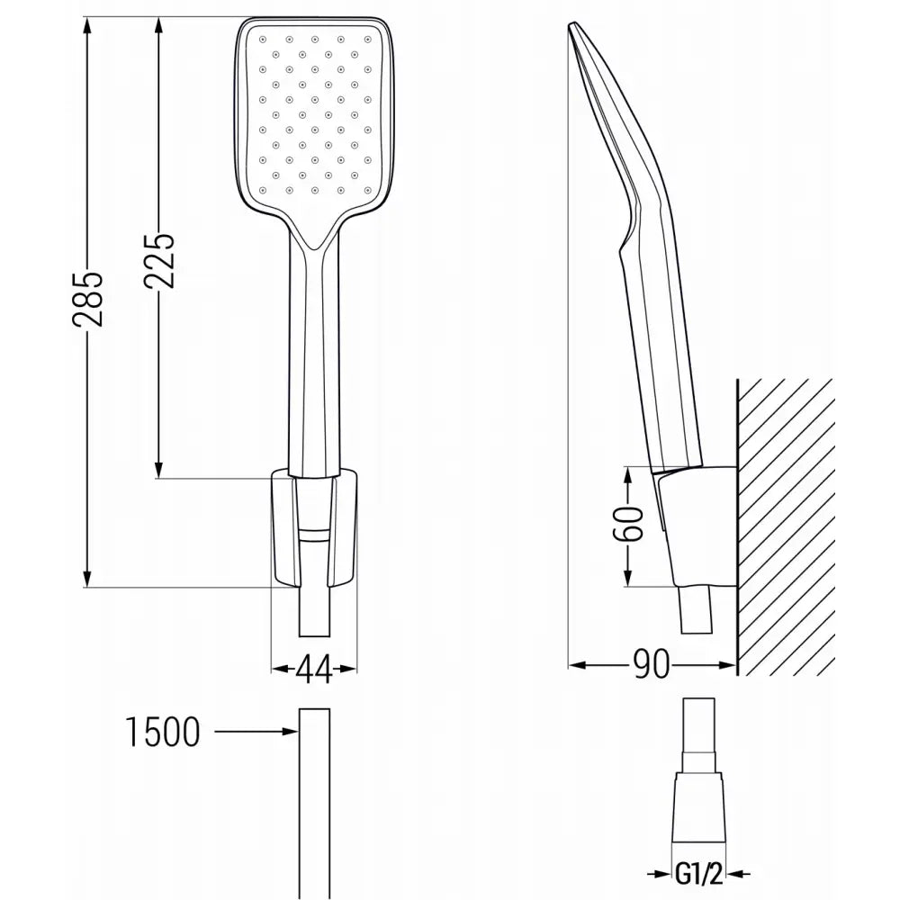 Mexen Alexa R62 Badekarbatteri med Dusjsett Svart - 7123r62-