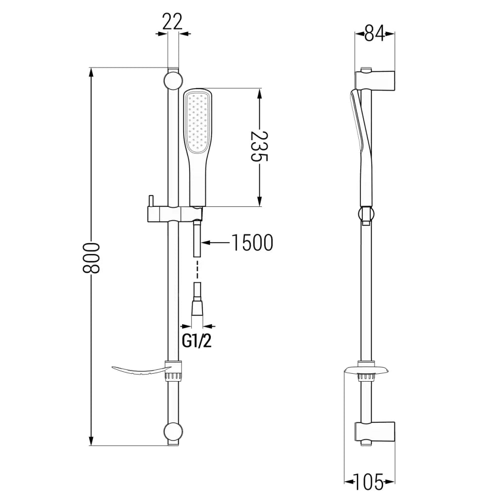 Mexen Alfa Df49 Dusjsett Hvit/gull - 745704df49- - 4