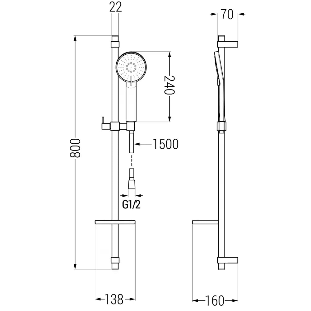 Mexen Alfa Df72 Dusjsett Krom - 745714df72- - 4